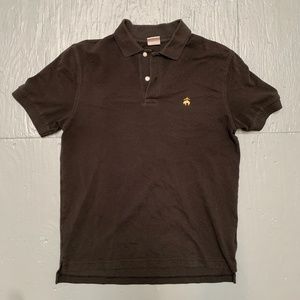 Brooks Brothers Polo Shirt Black Casual Office Preppy Vintage Fade Streetwear